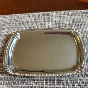 Elegant Small Silver Toned Serving Tray